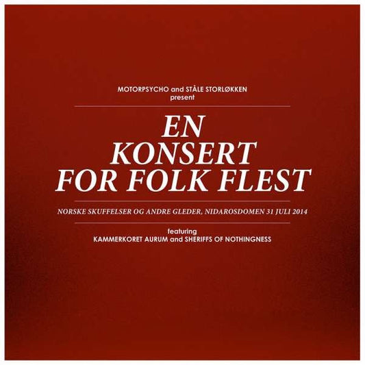 Image of Front Cover of 3435125E: 2xLP - MOTORPSYCHO AND STALE STORLOKKEN FEATURING KAMMERKORET AURUM AND SHERIFFS OF NOTHINGNESS, En Konsert For Folk Flest (Norske Skuffelser Og Andre Gleder, Nidarosdomen 31 Juli 2014) (Rune Grammofon; RLP 2170, Norway 2015, Limited Edition (of 2000), Numbered, CD, DVD)   NEW/NEW