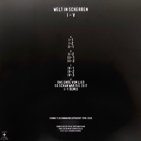 Image of Back Cover of 3425236E: 2xLP - WELT IN SCHERBEN, Welt In Scherben I - V (aufnahme + wiedergabe; [a+w lp028], Germany 2019, Picture Sleeve, 2 Inners, Limited Edition of 500)   VG+/VG+