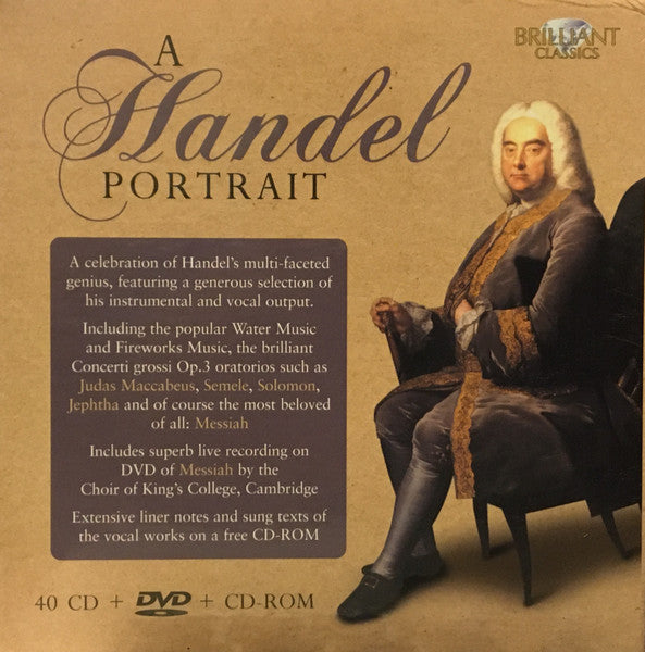 Image of Front Cover of 3435167E: 40xCD - GEORG GEORG FRIEDRICH H�NDEL, A Handel Portrait (Brilliant Classics; 94214, Europe 2011, Box Set, Inners, CDs/CD-ROM/DVD-Video) CDs have light marks but play fine  VG+/VG