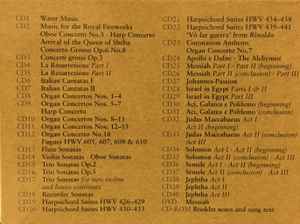 Image of Back Cover of 3435167E: 40xCD - GEORG GEORG FRIEDRICH H�NDEL, A Handel Portrait (Brilliant Classics; 94214, Europe 2011, Box Set, Inners, CDs/CD-ROM/DVD-Video) CDs have light marks but play fine  VG+/VG