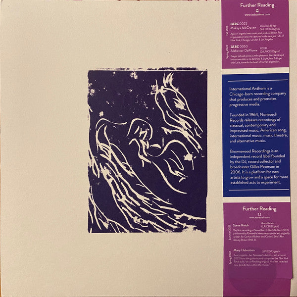 Image of Back Cover of 3915236C: LP - TOM SKINNER, Voices of Bishara (International Anthem; IARC60LP, US 2025 Reissue, Reverse Board Sleeve, Inner & Insert, US Import)   NEW/NEW