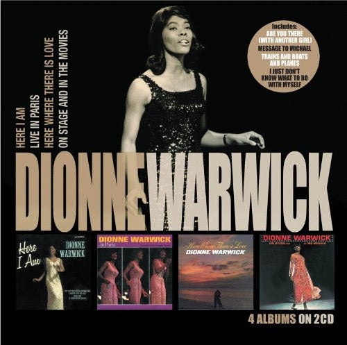 Image of Front Cover of 2xCD - EX/EX - DIONNE WARWICK, Here I Am + Dionne Warwick In Paris + Here Where There Is Love + On Stage And In the Movies (Edsel Records; EDSK 7052, UK 2014, Slipcase), ,  - 3515001C