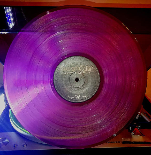 Image of Back Cover of 3525003E: LP - ARMORED SAINT, Raising Fear (Metal Blade Records; 3984-15823-1, Europe 2022, Company Inner + Insert, Limited Numbered Edition Violet Marbled vinyl)   VG+/VG+