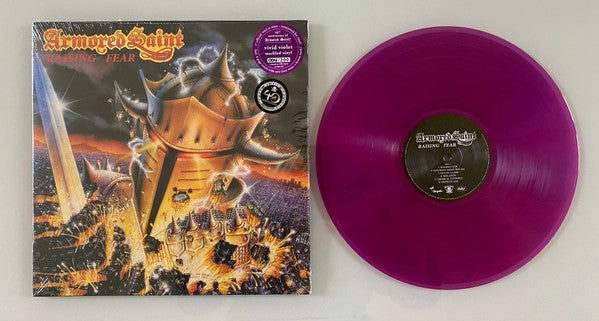 Image of Label Cover of 3525003E: LP - ARMORED SAINT, Raising Fear (Metal Blade Records; 3984-15823-1, Europe 2022, Company Inner + Insert, Limited Numbered Edition Violet Marbled vinyl)   VG+/VG+