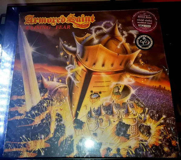 Image of Front Cover of 3525003E: LP - ARMORED SAINT, Raising Fear (Metal Blade Records; 3984-15823-1, Europe 2022, Company Inner + Insert, Limited Numbered Edition Violet Marbled vinyl)   VG+/VG+