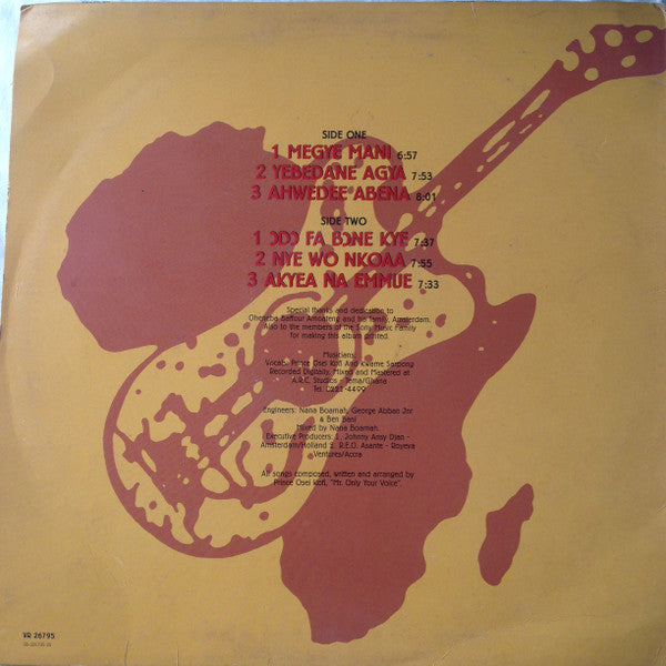 Image of Back Cover of LP - VG/VG - PRINCE OSEI KOFI AND KWAME SARPONG, AFRICAN HEROES INTERNATIONAL BAND, Megye Mani (Not On Label; VR 26795,  ), Vinyl has a slight kink - not too bad. Also a small pressing fault on A2 that doesn't affect playback.,  - 0926035E