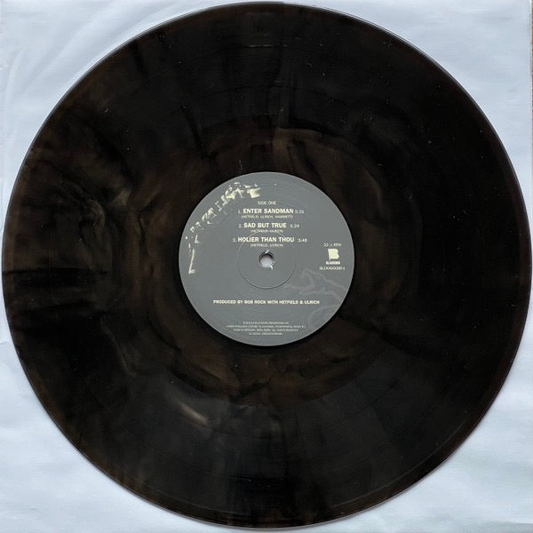 Image of Label Cover of 2xLP - VG+/EX - METALLICA, Metallica (Blackened; BLCKND008R-1U, Europe 2024 Reissue, Insert, Clear with Black Marble Vinyl), ,  - 3626471E
