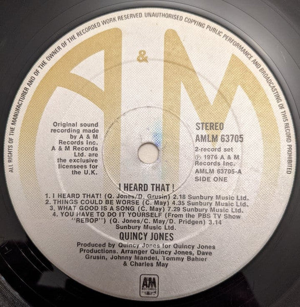 Image of Label Cover of 2xLP - VG/VG - QUINCY JONES, I Heard That!! (A&M Records; AMLM 63705, UK 1976, Gatefold, Insert), ,  - 2326056E