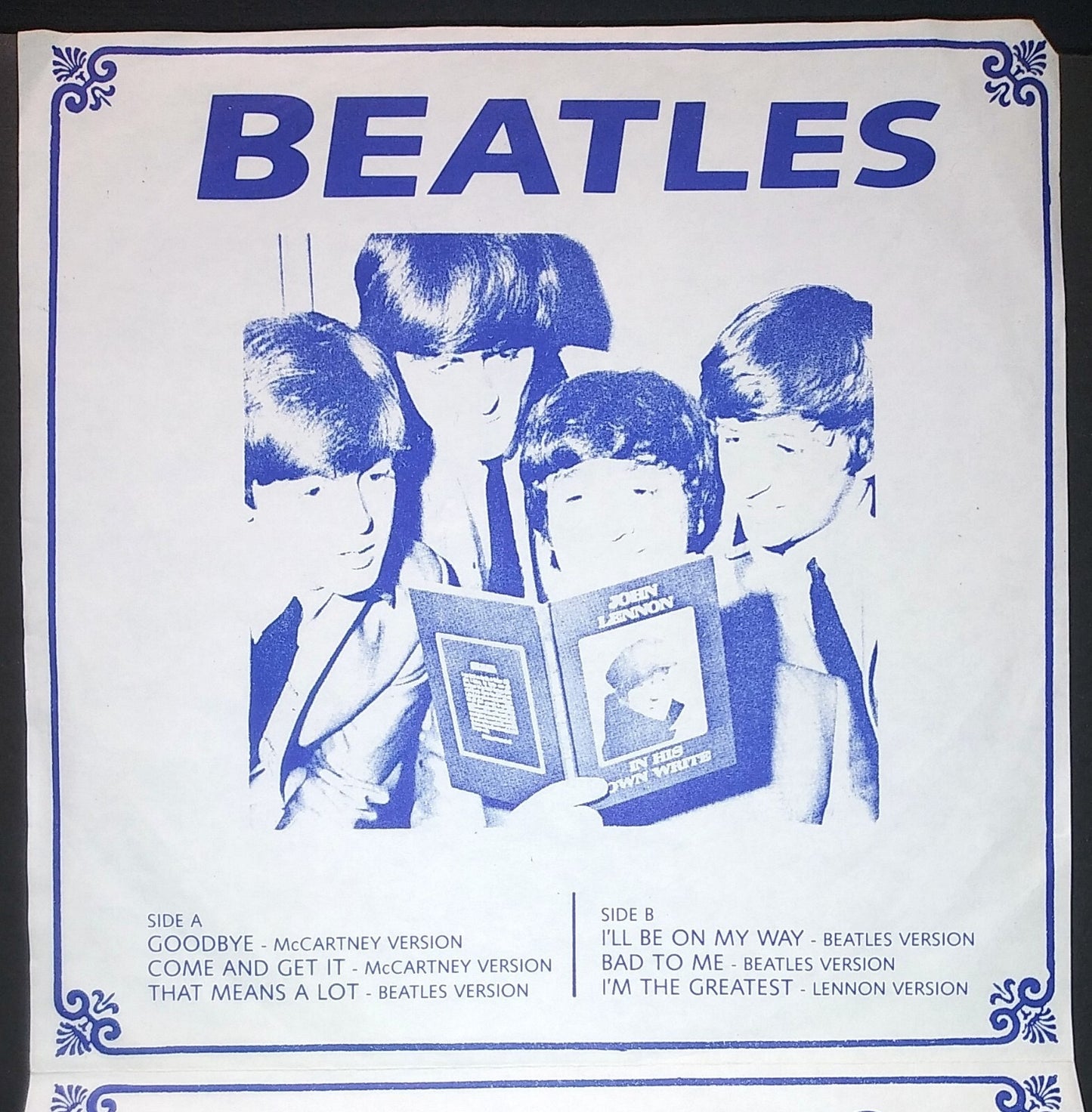 Image of Back Cover of 7" EP - VG+/EX - THE BEATLES, Abbey Road Part Two (Ree Ben Records; DH 3780, US , Fold Over Sleeve), ,  - 3525218E