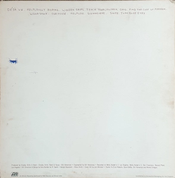 Image of Back Cover of LP - VG/VG - CROSBY, STILLS, NASH & YOUNG, So Far (Atlantic Orange & Green - No WB Logo On Label Rim; K50023, UK 1974, Embossed Sleeve), ,  - 2626247E