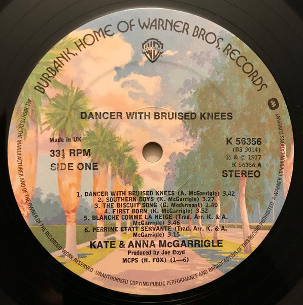Image of Label Cover of LP - VG+/VG+ - KATE & ANNA MCGARRIGLE, Dancer With Bruised Knees (Warner Bros. Records; K 56356, UK 1977), ,  - 1316167C