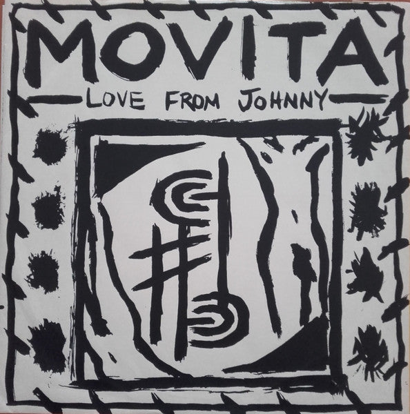 Image of Front Cover of 12" - G+/VG - MOVITA, Love From Johnny (Open Door; MOV 1, UK 1982, White Label, Hand-Painted Paper Sleeve), Paper sleeve is intact but quite wrinkled. Some inaudible marks on disc.,  - 3545189S