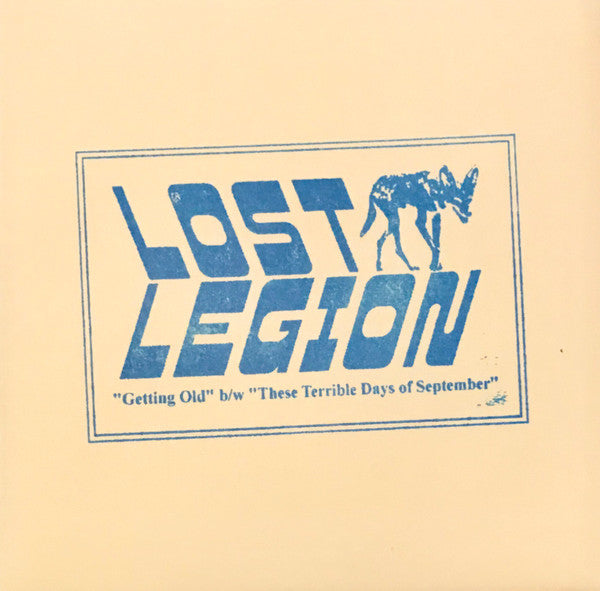 Image of Front Cover of 7" EP - EX/VG+ - LOST LEGION, Getting Old / These Terrible Days Of September (Foreign Legion Records; none, US 2018, Stamped Plain Sleeve, Limited Edition Of 40, Clear Lathe Cut With Two Centre Holes And Overlapping Tracks), Strong VG+,  - 3525305E