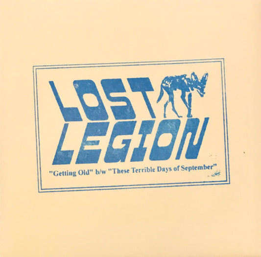 Image of Front Cover of 3525305E: 7" EP - LOST LEGION, Getting Old / These Terrible Days Of September (Foreign Legion Records; none, US 2018, Stamped Plain Sleeve, Limited Edition Of 40, Clear Lathe Cut With Two Centre Holes And Overlapping Tracks) Strong VG+  EX/VG+