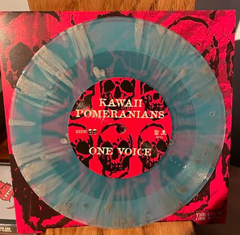 Image of Back Cover of 7" - EX/EX - THE CREW, KAWAII POMERANIANS, One Voice (Stay Free Recordings ; SF023, US 2022, "It Never Rains in LA" - Silver And Blue Vinyl), ,  - 3525297E