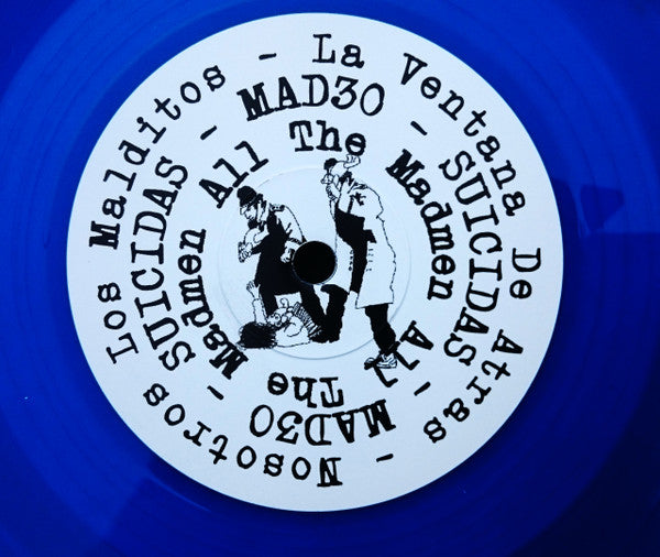 Image of Label Cover of 3525288E: 7" EP - SUICIDAS / POX, Suicidas / Pox Split EP (All The Madmen Records ; MAD30, UK 2016, Picture Sleeve, Insert, Blue Translucent Vinyl)   EX/EX