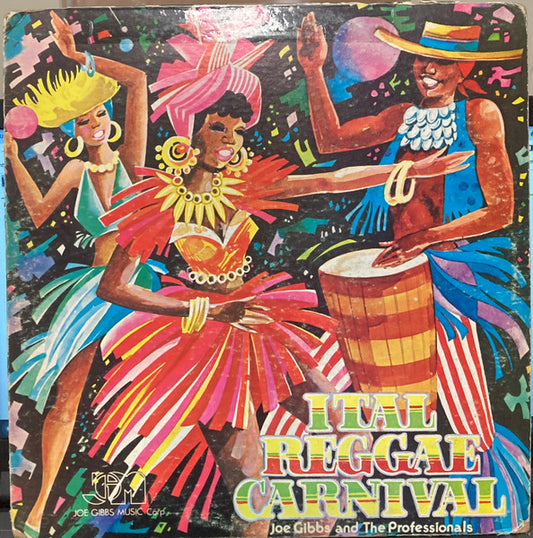 Image of Front Cover of 3515299C: LP - JOE GIBBS AND THE PROFESSIONALS, Ital Reggae Carnival (Joe Gibbs Music; JGML 6004, US 1980, Pasteback Sleeve)   VG+/VG