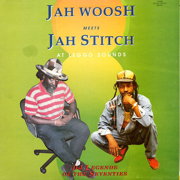 Image of Front Cover of LP - VG/VG+ - JAH WOOSH MEETS JAH STITCH, At Leggo Sounds (Original Music; OMLP31, UK 1980s), Storage warp nap. Light wear on sleeve.,  - 3515352C