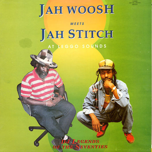 Image of Front Cover of LP - VG/VG+ - JAH WOOSH MEETS JAH STITCH, At Leggo Sounds (Original Music; OMLP31, UK 1980s), Storage warp nap. Light wear on sleeve.,  - 3515352C