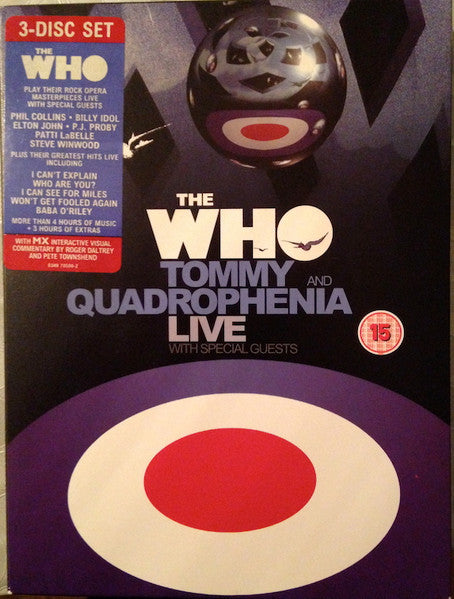 Image of Front Cover of 3555216S: 3xDVD - THE WHO, Tommy And Quadrophenia Live With Special Guests (Warner Music Vision; 0349 70500-2, Europe 2005, Box Set, Booklet)   VG+/VG+
