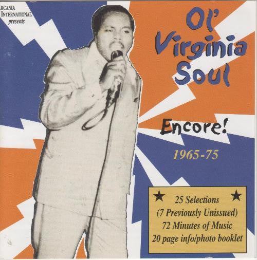 Image of Front Cover of CD - VG+/VG+ - VARIOUS, Ol' Virginia Soul - Encore! 1965-75 (Arcania International; AI CD #7, US 2005), ,  - 3655021S
