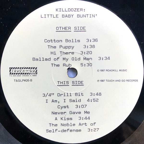 Image of Label Cover of LP - VG/VG+ - KILLDOZER, Little Baby Buntin' (Touch And Go; T&GLP#26, US 1987, NO Insert), Corner Promo Cut, corner bump,  - 3645020S