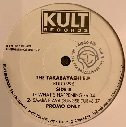 Image of Front Cover of 3615195C: 12" EP - YUKIYO TAKABAYASHI, The Takabayashi EP (Kult Records; KULO 996, US 1996, Promo)   /VG