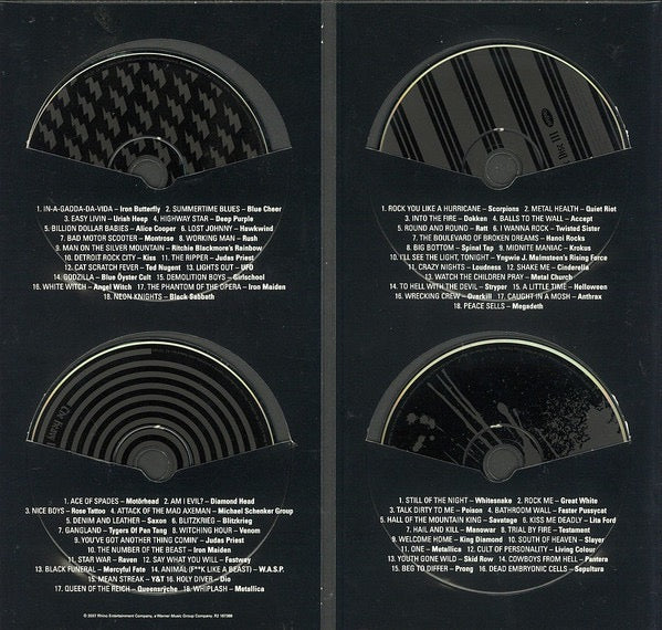 Image of Label Cover of 4xCD - VG+/VG - VARIOUS, The Heavy Metal Box (Rhino Records; R2 187388, US 2007, Box Set, Booklet & Inner), CDs 3 and 4 have slight marks but play fine,  - 4436133E