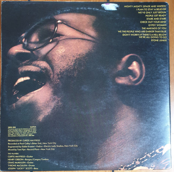 Image of Back Cover of 2xLP - G+/G+ - CURTIS MAYFIELD, Live! (Buddah; 2659 004, UK 1971, Gatefold), Vinyl in strong G+, only has light marks and plays VG.,  - 4146052S