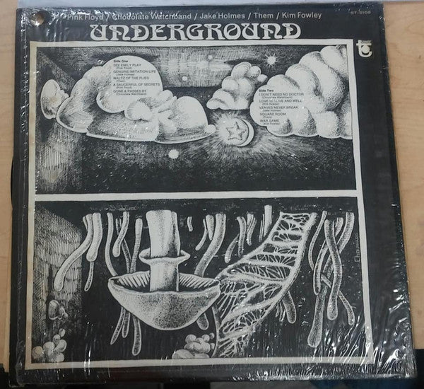 Image of Back Cover of LP - G+/VG - VARIOUS, Underground (Tower; ST-5168, US 1969), Small Hole Pinched Through The Middle Of The Sleeve,  - 3645175S