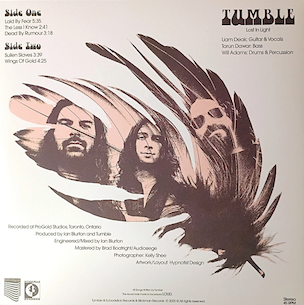 Image of Back Cover of 12" EP - NEW/NEW - TUMBLE, Lost In Light (Echodelick Records; 122, Canada 2025, limited Edition of 100, 45 RPM), ,  - 3635044E
