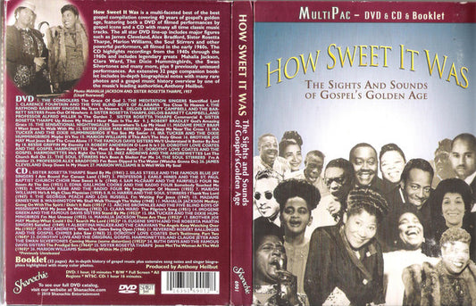 Image of Front Cover of 3635107E: 2xCD - VARIOUS, How Sweet It Was: The Sights And Sounds Of Gospel's Golden Age (Shanachie; 6901, US 2010, Trifold DVD size Sleeve, Booklet, CD and DVD)   VG+/VG+