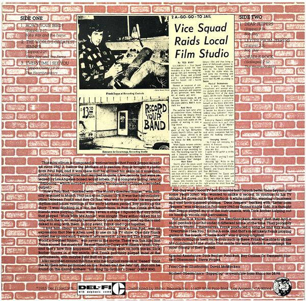 Image of Back Cover of 3645183S: LP - FRANK ZAPPA, F. Zappa's 10� Rare Meat - Feb.'62 (Del-Fi Records; RNEP 604, US 1983)   VG+/VG+
