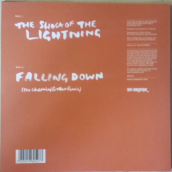 Image of Back Cover of 7" - EX/EX - OASIS, The Shock Of The Lightning / Falling Down (The Chemical Brothers Remix) (Big Brother; RKID52, UK & Ireland 2008, Picture Sleeve, Inner), ,  - 2526498E