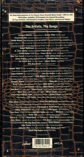 Image of Back Cover of 4xCD - VG+/VG - VARIOUS, Chess Blues (MCA Records; CHD4-9340, US 1992, Box Set, Booklet), ,  - 3416371C