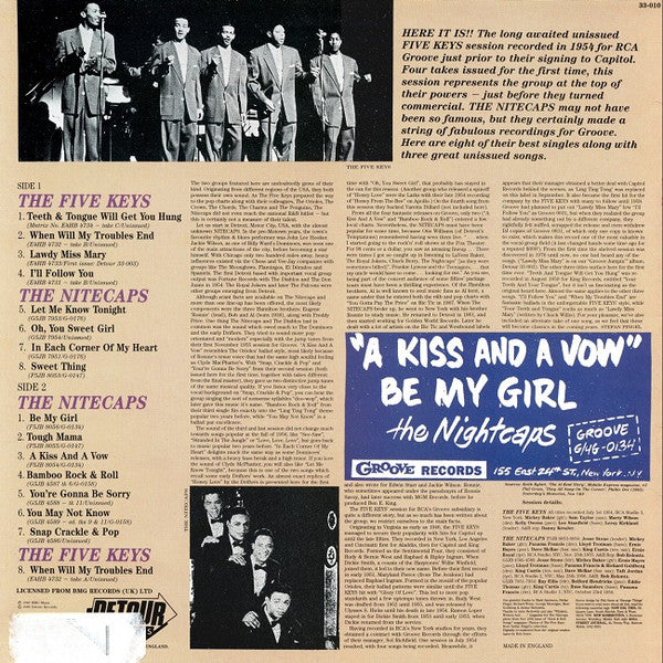 Image of Back Cover of 3625338E: LP - THE FIVE KEYS / THE NITECAPS, The Best Of Doo-Wop Classics Volume 2 (Detour Records; 33-010, UK 1989)   VG+/EX