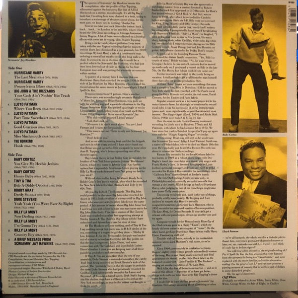 Image of Back Cover of 3615649C: LP - VARIOUS, Stewed Moonbeams In Wavy Gravy (OKeh Black Rock 'N' Roll) (Edsel Records; ED 283, UK 1989)   VG+/VG+