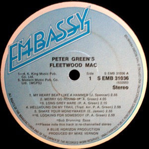 Image of Label Cover of LP - VG/VG+ - FLEETWOOD MAC, Peter Green's Fleetwood Mac (Embassy; EMB 31036, UK 1973 Reissue, Stickered Sleeve, Company Inner), ,  - 3615636C