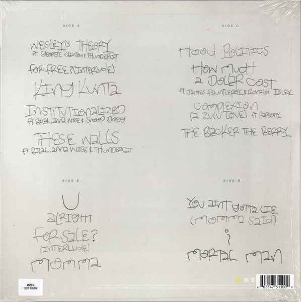 Image of Back Cover of 2xLP - VG+/VG+ - KENDRICK LAMAR, To Pimp A Butterfly (Top Dawg Entertainment; 0602547311009, Europe Reissue, Gatefold), Still In Opened Shrinkwrap,  - 2546263S