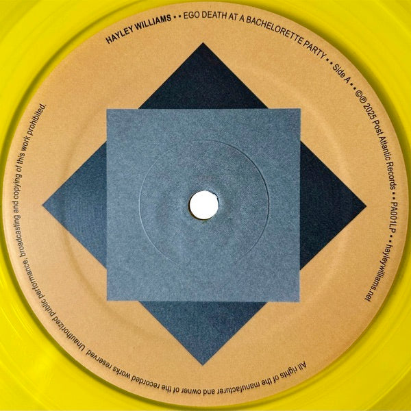 Image of Label Cover of 2xLP - NEW - HAYLEY WILLIAMS, Ego Death At A Bachelorette Party (Post Atlantic; PA001LPC2, UK 2025, 2 Inners, Poster, 26 Highlighter Yellow Vinyl), ,  - 3736114E