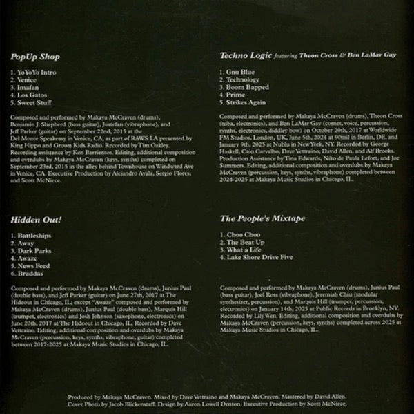 Image of Back Cover of 2xLP - NEW/NEW - MAKAYA MCCRAVEN, Off the Record (XL Recordings; XL1588LP, UK 2025), ,  - 1036026E