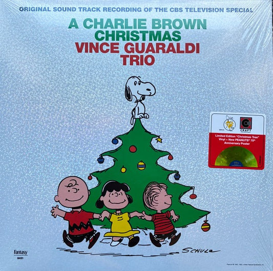 Image of Front Cover of 4835058E: LP - VINCE GUARALDI TRIO, Charlie Brown Christmas (Craft Recordings; 7270531, Europe 2025 Reissue, Holographic Sleeve, Poster, Christmas Tree Coloured Vinyl)   NEW/NEW