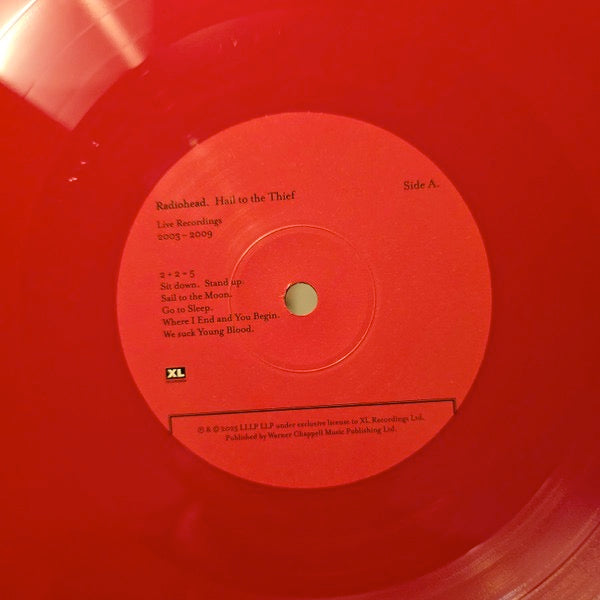 Image of Label Cover of LP - NEW/NEW - RADIOHEAD, Hail To The Thief (Live Recordings 2003-2009) (XL; XL1563LPE, Europe 2025, Red Vinyl), , Radiohead release Hail to the Thief Live Recordings 2003-2009   a new live album that allowed the band to re-evaluate their relationship with their 6th studio album, Hail To The Thief. - 0816280C