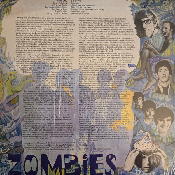 Image of Back Cover of LP - NEW/NEW - THE ZOMBIES, Odessey And Oracle (Beechwood Park Records; BPR001-1, Worldwide 2025 Reissue, Insert, Mono. Orchid Vinyl), ,  - 6056129S