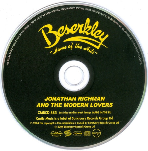 Image of Label Cover of CD - VG+/VG+ - JONATHAN RICHMAN & THE MODERN LOVERS, Jonathan Richman & The Modern Lovers (Beserkley; CMRCD 885, UK 2004 Reissue, Jewel Case), ,  - 3216310C