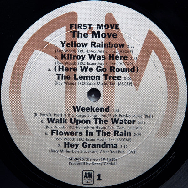 Image of Label Cover of LP - VG/VG - THE MOVE, The Best Of The Move (A&M Records; SP-3625, US 1974, Gatefold, Monarch Pressing), Strong VG, Notch cut sleeve,  - 3715080C