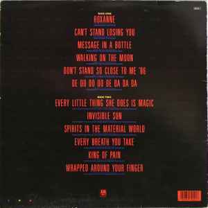Image of Back Cover of LP - VG/VG - THE POLICE, Every Breath You Take (The Singles) (A&M; EVERY 1, UK 1986, Inner, PRS Pressing. MT / TY in Run Out), Light marks, edge wear,  - 3546004S