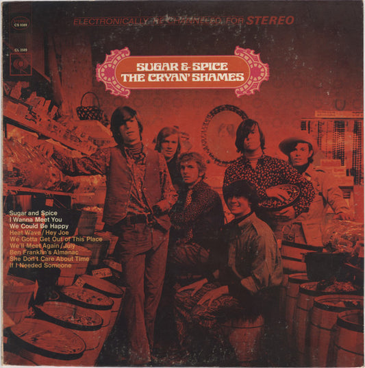 Image of Front Cover of LP - VG+/VG - THE CRYAN' SHAMES, Sugar & Spice (Columbia; CS 9389, US 1960s Reissue, Pasteback Sleeve, 1H Runouts), Great, crisp sleeve, Vinyl is strong VG, Just a few light hairlines,  - 3715142C