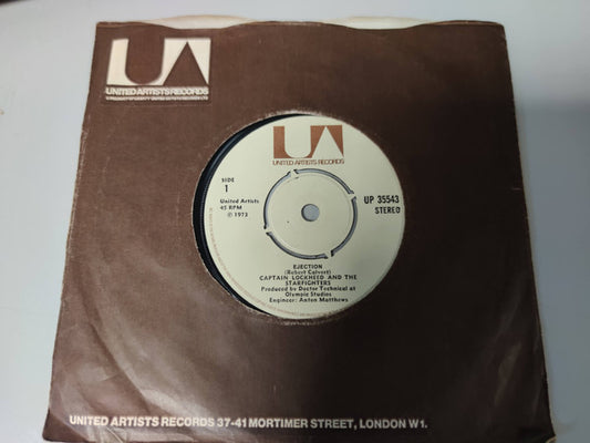 Image of Front Cover of 7" - VG+/EX - CAPTAIN LOCKHEED AND THE STARFIGHTERS, Ejection / Catch A Falling Starfighter (The Gremlin) (United Artists Records ; UP 35543, UK 1974 Reissue, Company Sleeve), ,  - 3725128E