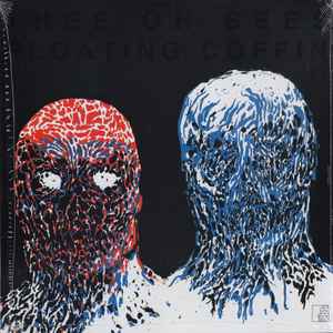 Image of Back Cover of LP - VG+/VG+ - THEE OH SEES, Floating Coffin (Castle Face; CF-018, US 2013, Insert, Ultra Clear with Blood Red Splatter Vinyl, with Red Flexi, Ltd to 500), Still in opened stickered shrinkwrap, small corner bump,  - 3745055S